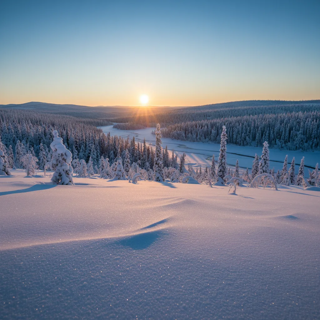 Interior Alaska boreal forest on a bright March day