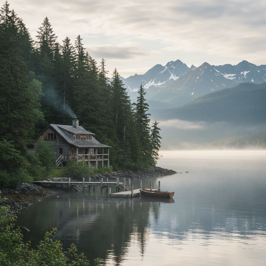 Small wilderness lodge on a Resurrection Bay cove