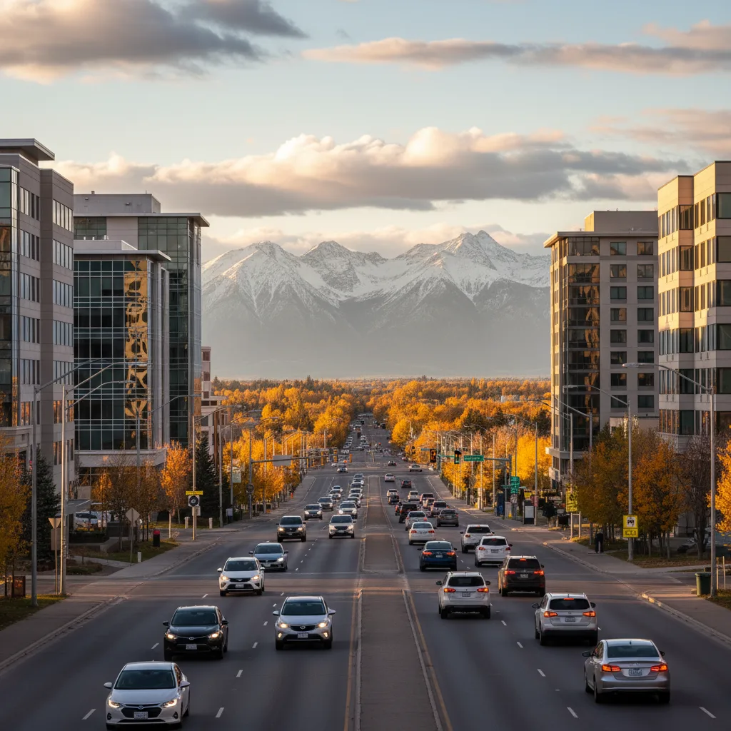 Midtown Anchorage hotel corridor in the evening